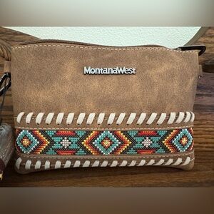 Montana West Tan Crossbody Bag with Colorful Embroidery